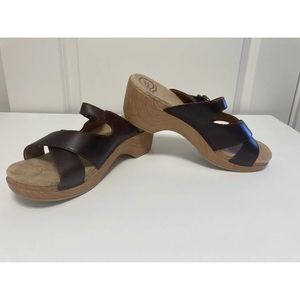 Dansko Sela Brown Leather Strappy Wedge Sandals Women Sz 41 US Size 10